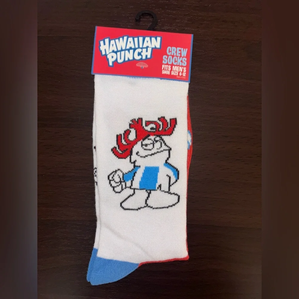 HAWAIIAN PUNCH NOVELTY CREW SOCKS NWT MEN’S SHOE SIZE 6-12